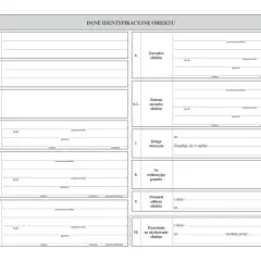 Książka obiektu budowlanego zawiera dane identyfikacyjne, adres, właściciela, zarządcę oraz informacje o pozwoleniach.
