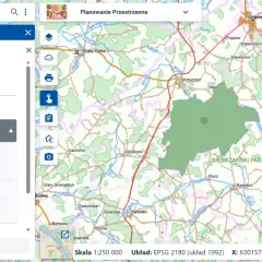Plan ogólny Gminy Wąsosz widoczny na mapie, z zaznaczonym Biebrzańskim Parkiem Narodowym.