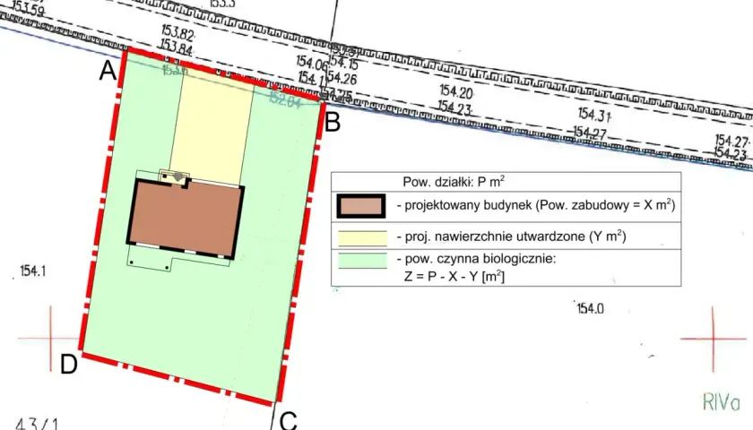 Plan działki z zaznaczonym budynkiem. Czy warunki zabudowy przechodzą na nowego właściciela? Sprawdź na mapie.