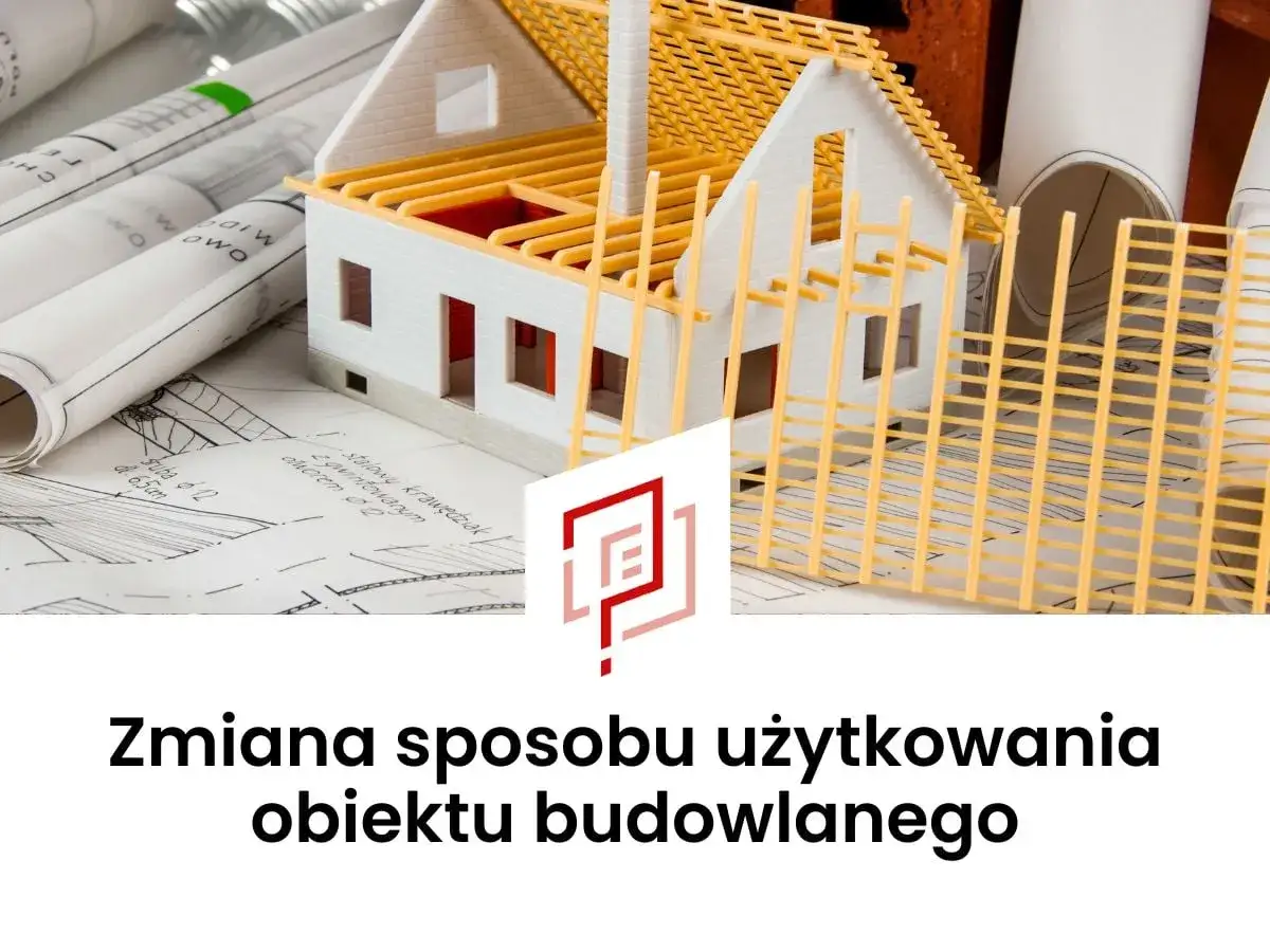 Model domu na planach architektonicznych symbolizuje zmianę sposobu użytkowania obiektu budowlanego.