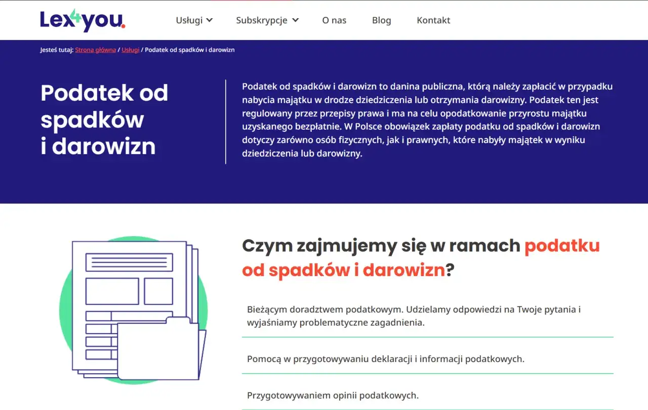 Podatek od spadków i darowizn: wyjaśnienie przepisów, pomoc w deklaracjach i opiniach podatkowych.